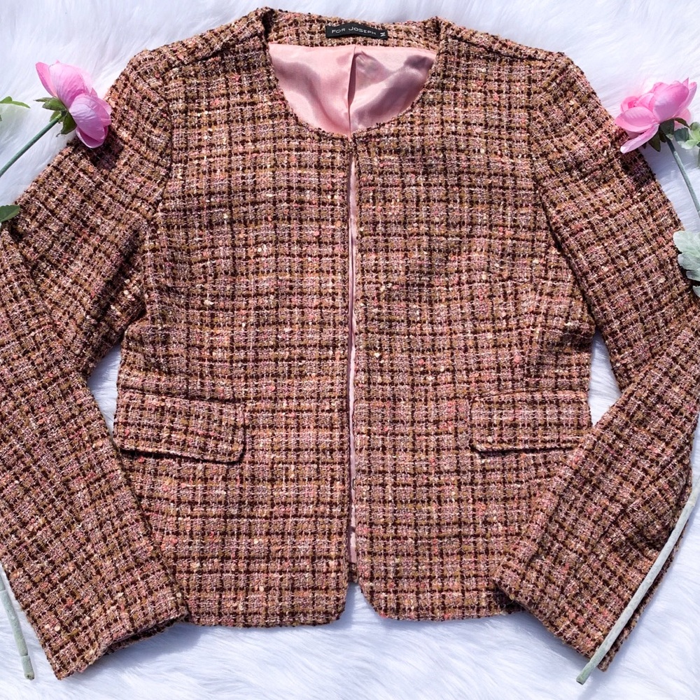For Joseph Pink Medium Tweed Pink Blazer Clasp